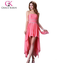 Grace karin Short Front and Long Back Pink e roxo Chiffon Cocktail Dress barato CL4094-2 #